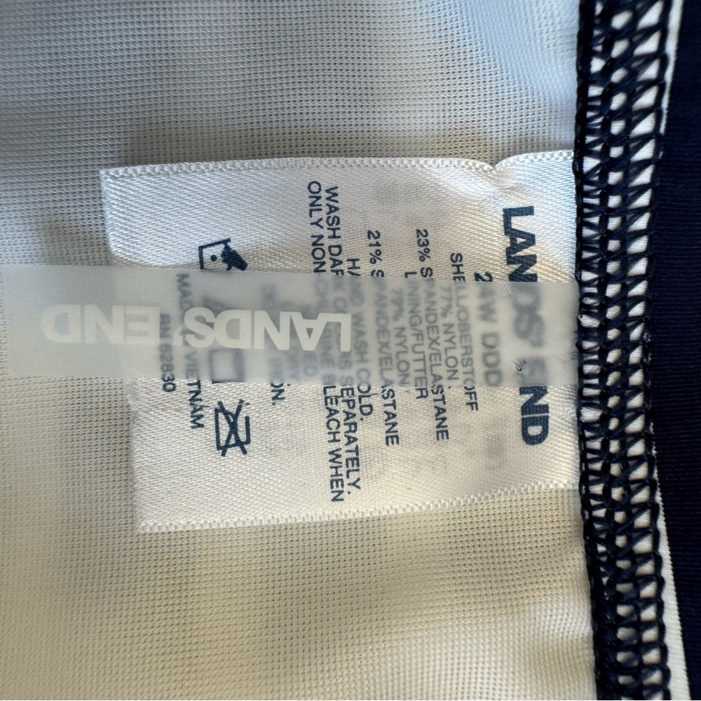 Lands’ End 24W DDD Blue Tankini Swimsuit Top High Neck Soft Cup Slimming New - Picture 4 of 9